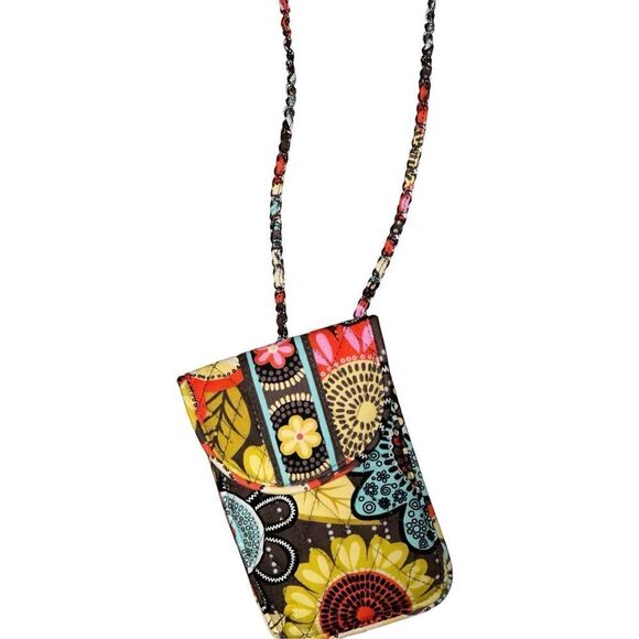 Beautiful VERA BRADLEY Flower Shower Smartphone Chain Strap Pouch Crossbody Purs - Picture 6 of 15